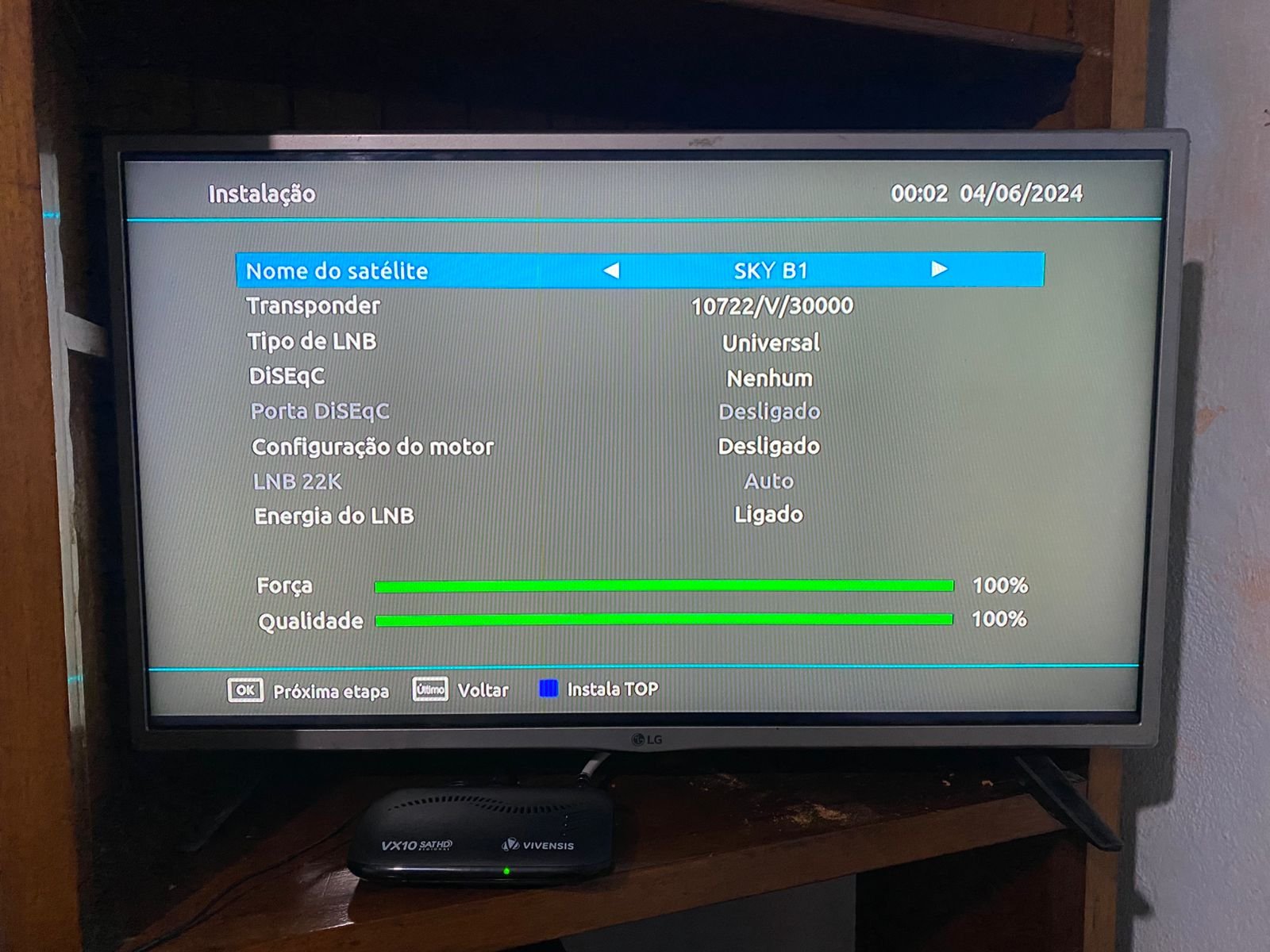Depois — antena Vivensis instalada